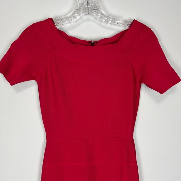 BCBGMaxAzria Womens Kisha Off Shoulder Bandage Dress Sangria Red Bodycon size S - Picture 2 of 13